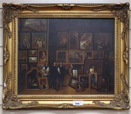 After the 1653 painting by David Teniers the Younger, (1610-1690), oil on panel, Archduke Leopold Wilhelm in his picture gallery, c18